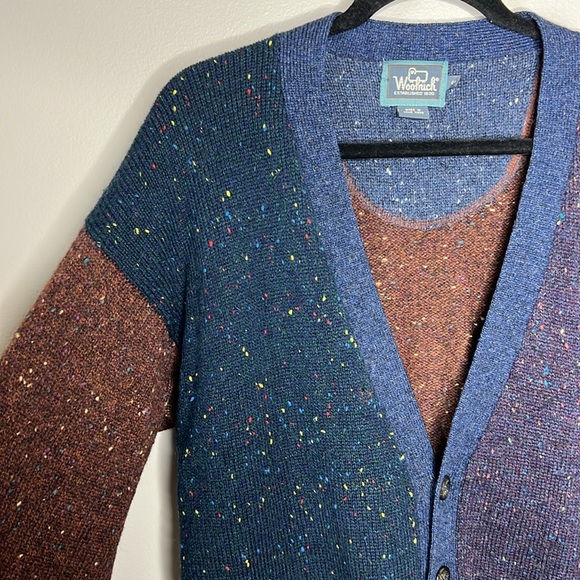 Vintage WOOLRICH Color blocked Grandpa Sweater size Small - Picture 5 of 12